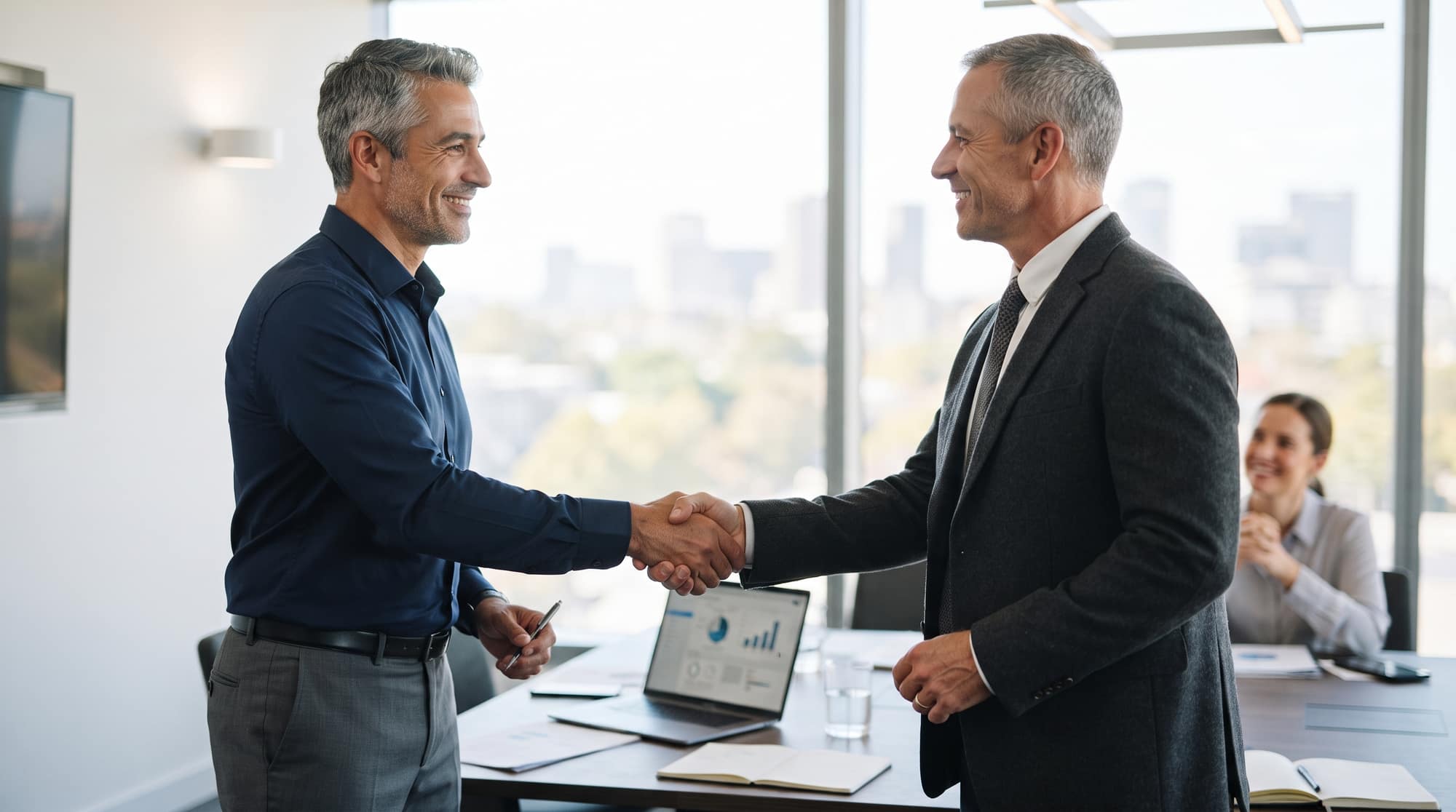 Dirigeant de PME et ingénieur Aerolis après un premier rendez-vous